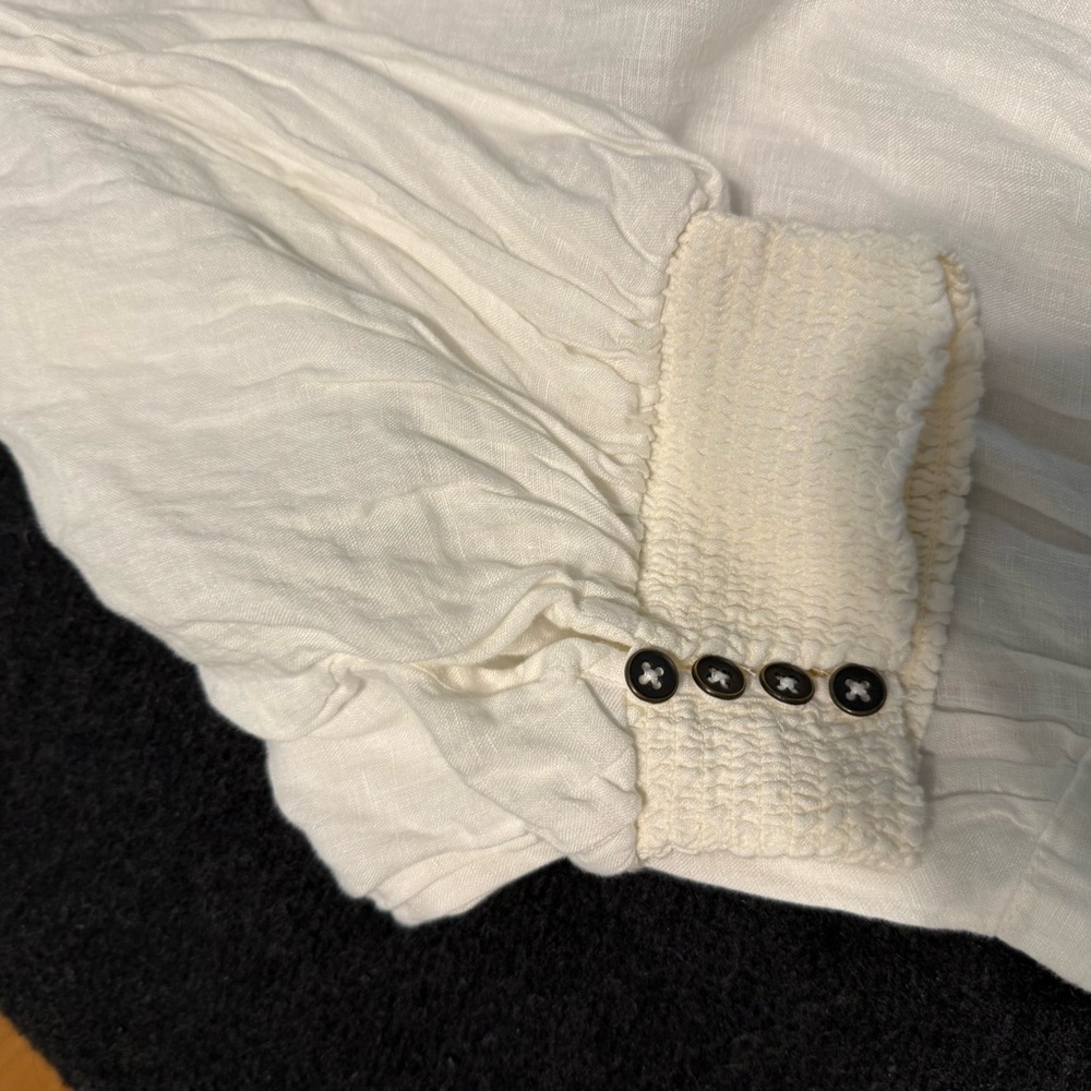 By Anthropologie Chic White Button-Down Midi Dress Size LP - Picture 12 of 14